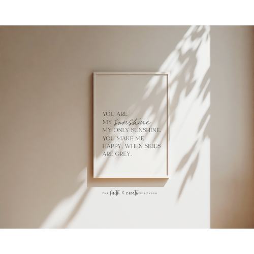 You Are My Sunshine Watercolor Nursery Wall Art
