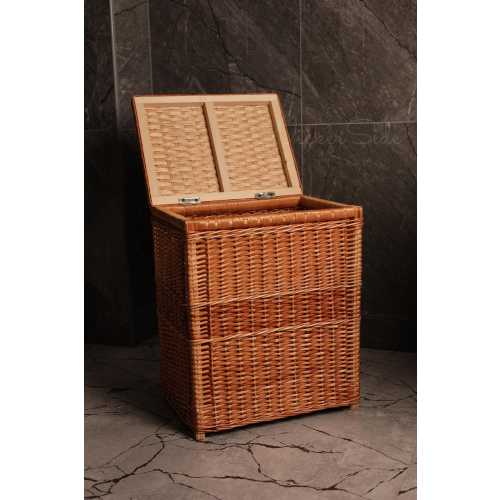 Premium Wicker Laundry Basket, Handmade Bathroom Hamper, Large Nursery Storage, Rattan Clothes Hamper, Natural Furniture with Liner