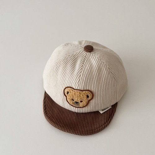 P Baby Bear Letter Sun Peaked Cap