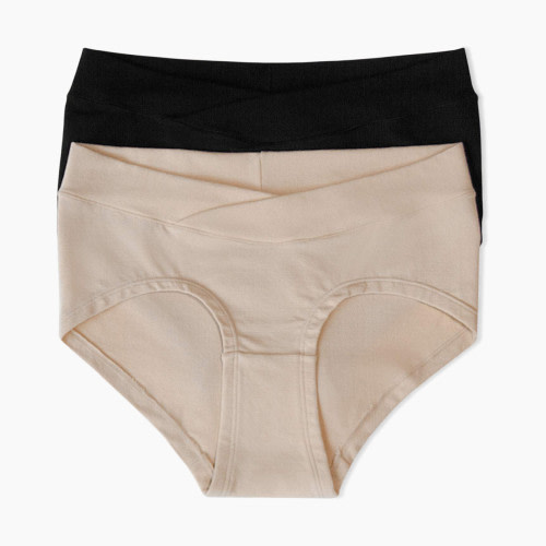 Kindred Bravely Bamboo Maternity Hipster Panties (2 Pack) - Neutrals, 1 X/2 X