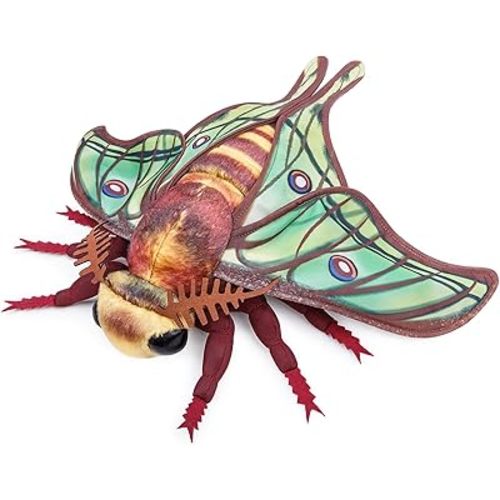 Spanish Moon Moth Plush Toy - Realistic Spanish Moon Moth Stuffed Animals 11in, Lifelike Soft Big Moths Plushie Model Toys, Unique Plushs Gift Collection for Kids
