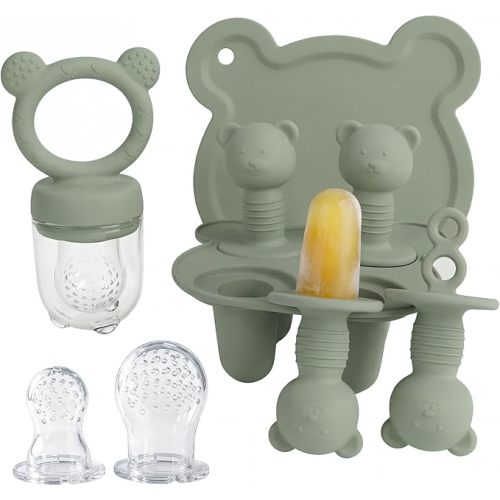 Popsicle Mold Set Pieces Homemade Silicone Popsicle Maker Easy Release Ice Cream Molds Reusable (sage)
