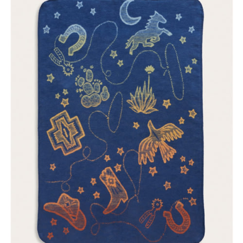 COSMIC RODEO ORGANIC COTTON BABY BLANKET