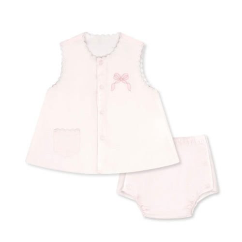 Maria Diaper Set - Blessings Pink, Bow