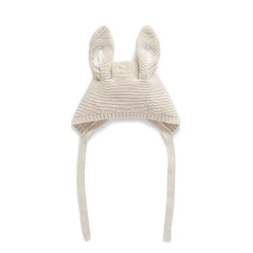 Cream Bunny Beanie - Baby Accessories - Purebaby - Purebaby