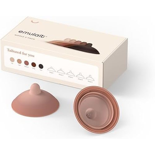 Emulait Baby Bottle Nipple 2 Pack - Medium - 16 mm