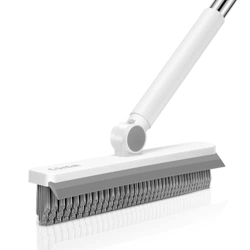 SetSail Grout Cleaner Brush with Long Handle, V-Shaped Floor Scrub Brush | Swivel Grout Brush Stiff Bristle Floor Grout Scrubber for Bathroom, Tile Line, Crevice, Kitchen, Wall, Deck, Garage