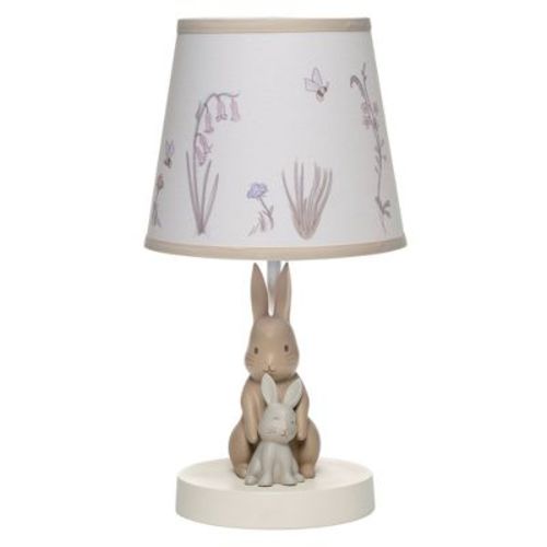 Lambs & Ivy Signature Bunny Hop Hand-Painted Resin Rabbits Lamp with Shade