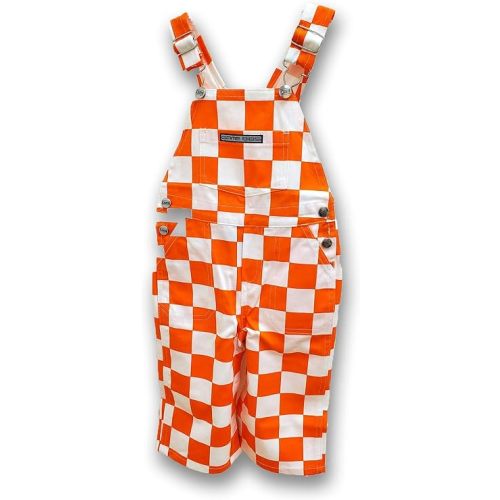 Game Bibs Infant Checkered Orange/White Overalls