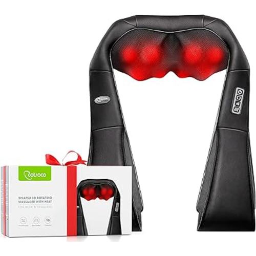 cotsoco Neck Massager,Shiatsu Shoulder and Back Massager with Heat, Electric Deep Tissue Massage Pillow for Body Muscle Pain Relief,Best Gifts Mom Dad Women Men,Home, Office Car Use