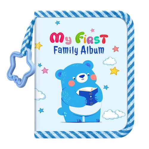 Fintie Mini Photo Album 4x6 Inch, 18 Photos My First Family Cute Album Book with Soft Cloth Cover & Hook for Shower Memory Birthday Gifts