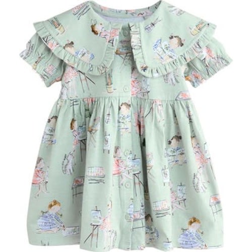 Kids' Ruffle Cotton Jersey Party Dress, 2-3Y