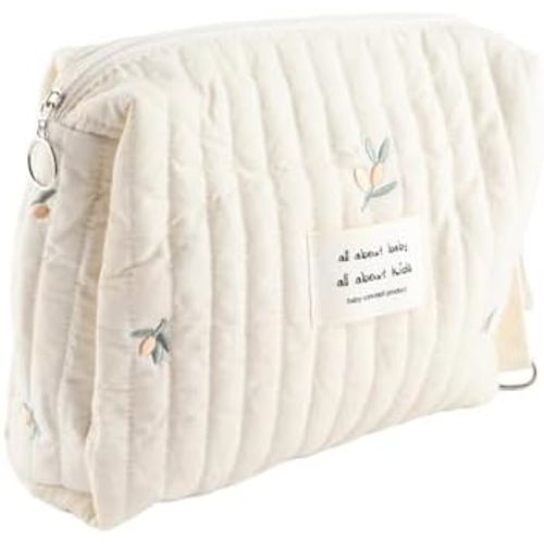 Diaper Bag, Small Diaper Bag Tote Baby Tote Bag Quilted Cotton Cute Pattern Nappy Diaper Storage Bag with Stroller Hooks Portable Stroller Baby Diaper Bag for Baby Bottles (olive