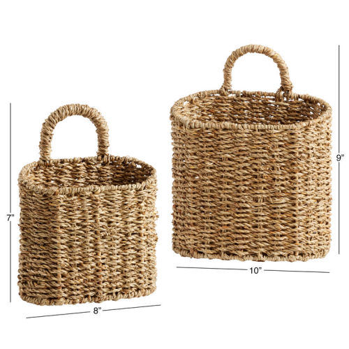 Trista Natural Seagrass Hanging Wall Basket (Small) - World Market