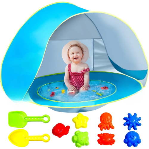 Baby Beach Tent, Pop Up Portable Shade Pool UV Protection Sun Shelter