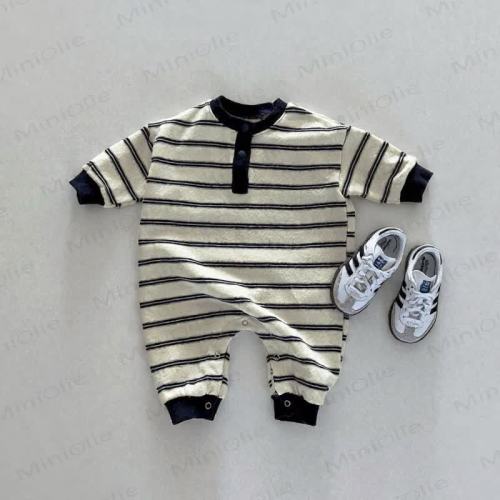 Baby Stripe Henley Romper
