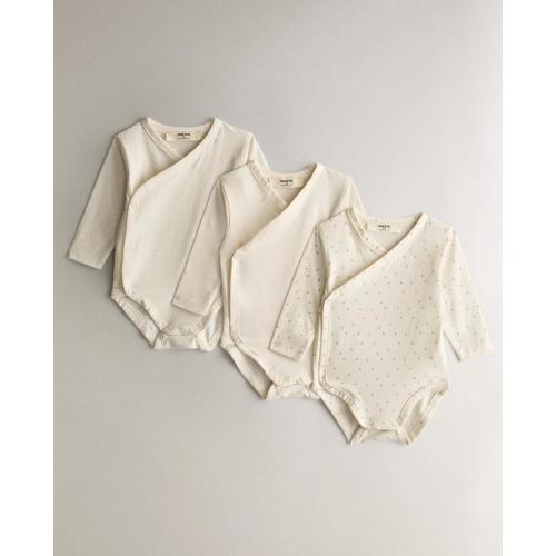 SET OF 3 PRINTED BABY BODYSUITS - 1-3 months