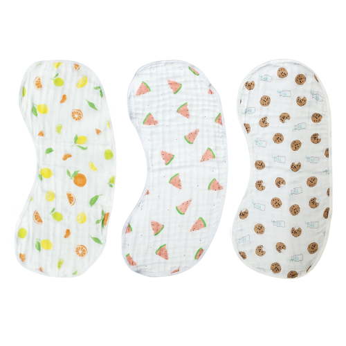 Bundled Baby Bamboo Muslin Baby Burp Cloth Bibs, For Boys and Girls, 3-Pack