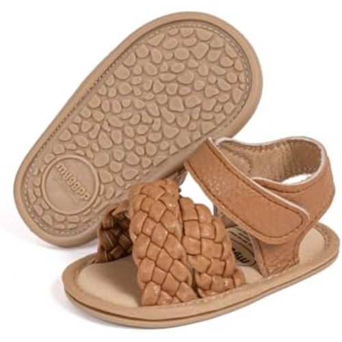 Babelvit Infant Baby Girl Boy Sandals Comfort Premium Summer Outdoor Casual Beach Shoes with Flower Bowknot Anti Slip Rubber Sole Newborn Toddler Prewalker First Walking Shoes