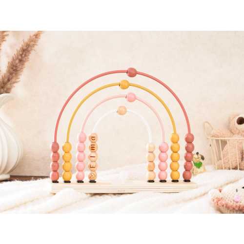 Rainbow Abacus: Wooden Baby Counting Toy, Nursery Decor