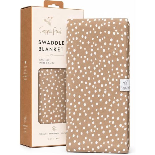 Copper Pearl Swaddle Blankets for Newborns | Soft Stretchy Receiving Blankets for Boys and Girls | Large 46 x 46 Inch Baby Blankets | Lightweight and Breathable Swaddles | Fawn