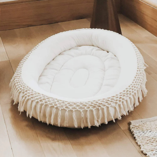 Boho-Chic Baby Oval Lounge Mat | 100% Organic Cotton - – Finn + Emma