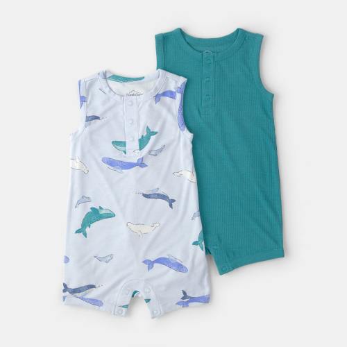 Carter's Purelysoft Baby Boys Sleeveless Animal 2-pc. Romper, Color: Blue - JCPenney