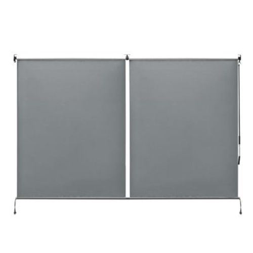 Aoodor Roller Shade, Pergola Curtain, Cordless Roller Shade Gazebo Curtain Only, 4.8' x 6' - 2 Pack