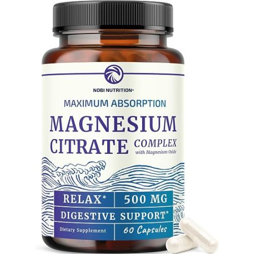 Magnesium Citrate Complex 500 MG, Constipation, Calm & Relaxation Support