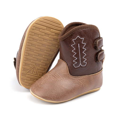 Meckior Baby Girls Cowboy Boots Velcro Soft Sole Non-Slip Toddler Shoes for First Walkers 6-24 Months