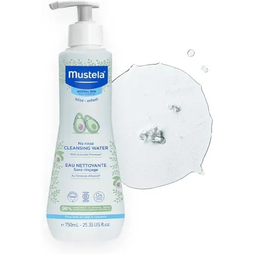 Mustela No-Rinse Micellar Cleansing Water for Babies - Made with Natural Avocado Perseose & Aloe Vera - Safely Cleans Baby's Face, Hands & Diaper Area - 1 or 2-Pack - Various Sizes