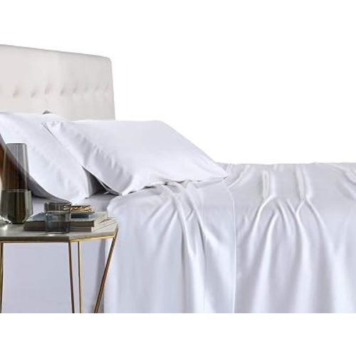 Royal Tradition Viscose from Bamboo King Cooling Sheet Set, White