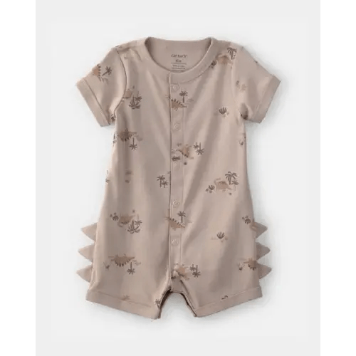 Baby Boy Dinosaur Short-Sleeve Romper - Brown | Carter's