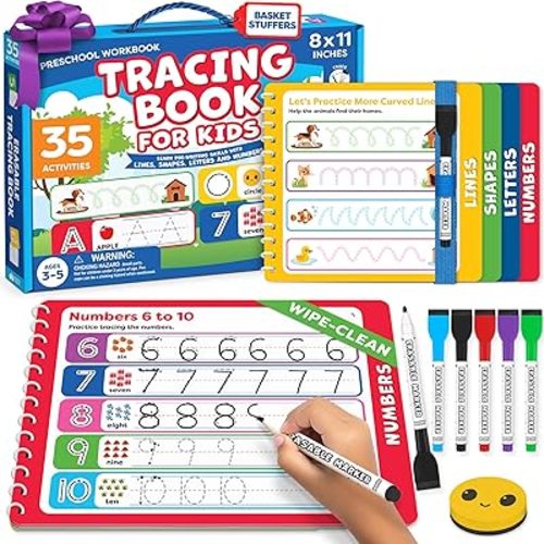 Preschool Learning Activities - Letter Tracing Books for Kids Ages 3-5 Toddler Handwriting Practice - Learning Books for 4 Year Olds, Educational Learning Toys for 3 Year Old - Easter Gifts for Kids