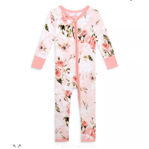 Posh Peanut Girls' Vintage Pink Rose Convertible Footie - Baby