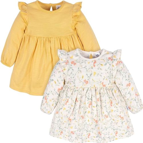 Gerber Baby Girls' Toddler 2-Pack Long Sleeve Dresses