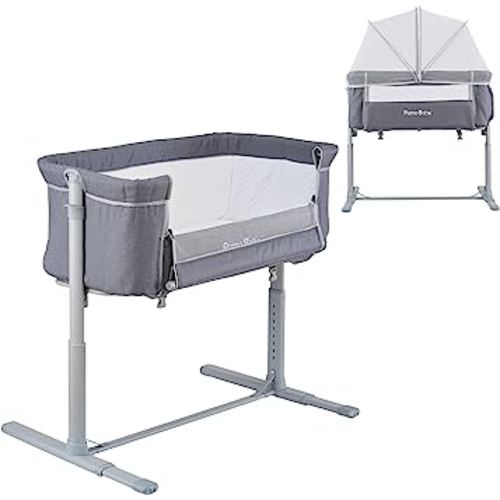 Pamo babe Bassinet Bedside Bassinets Co Sleeper 8 Recline Heights Portable Crib Comfortable Mattress with Cover