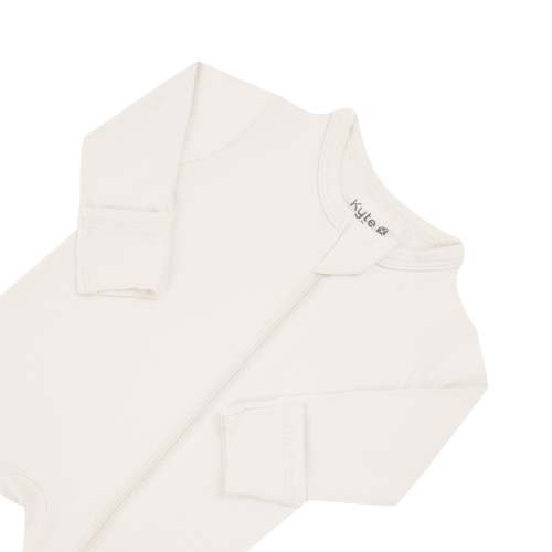 3-6 mo Zippered Footie in Oat | Baby Footie Pajamas | Kyte Baby