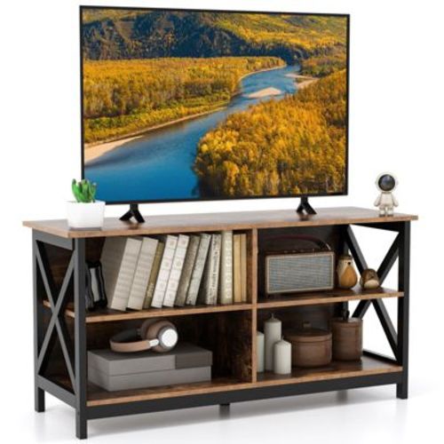 Costway TV Stand Entertainment Media Center for TV's up to 55'' w/ Storage Shelves