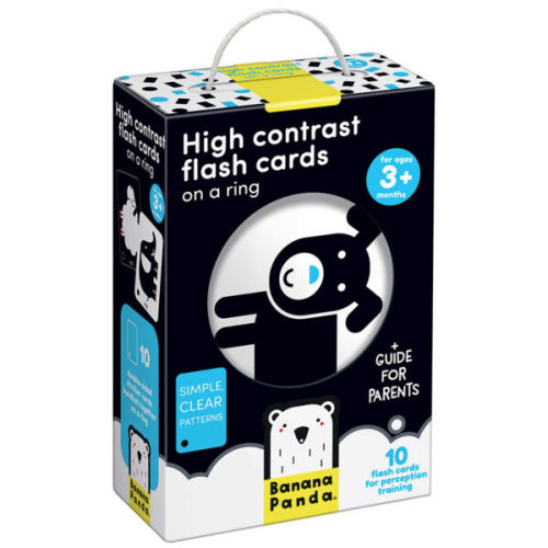 High Contrast Flash Cards on a Ring 3m+ - Banana Panda