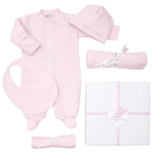 Simple Stripes Pink 5PC Gift Set, Newborn