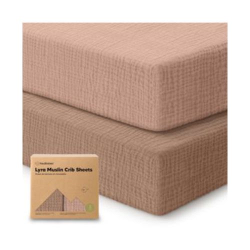 Lyra Muslin Crib Sheets for Boys, Girls, 2pk 52x28 Cotton Baby Crib Mattress Sheets Fitted, Soft, Breathable