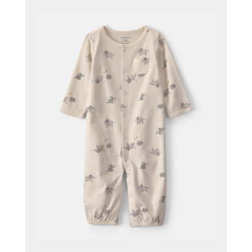 Baby Elephant 100% Cotton Converter Gown - Cream | Carter's