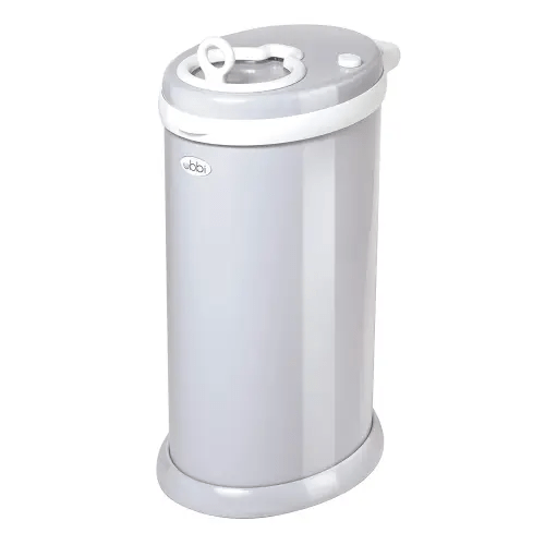 Ubbi Stainless Steel Diaper Pail, Odor Locking, No Special Bag Required, Award-Winning, Registry Must-Have, Gray
