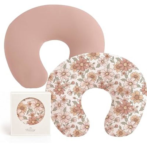 Konssy 2 Pack Nursing Pillow Covers, Soft Stretchy Cover for Breastfeeding