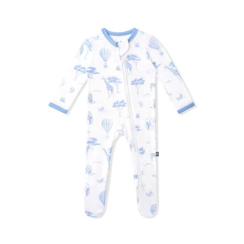 Zippered Footie in Toile Safari