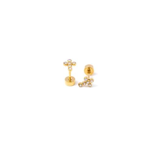 Diamond Cross Stud Earring – Pip Pop Post