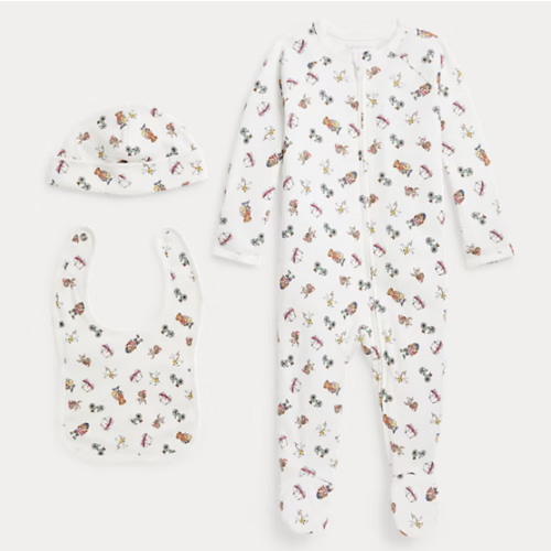 Polo Bear Cotton 3-Piece Gift Set