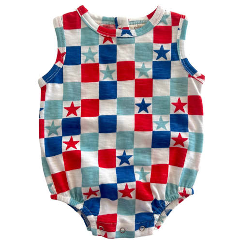 Red, White & Blue Checkerboard / Organic Dune Bubble
