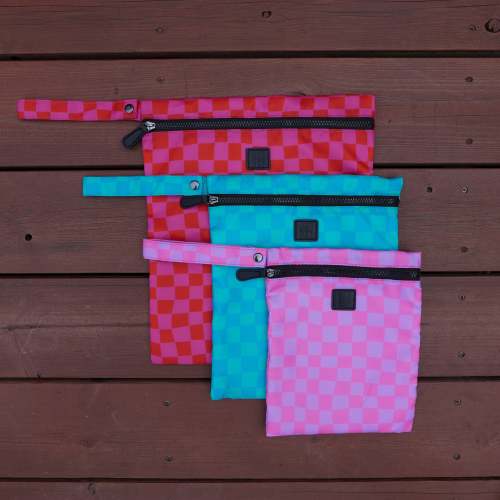Wet Bag Set in Bright Checkered